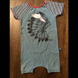 Rags native with silver foil shortie